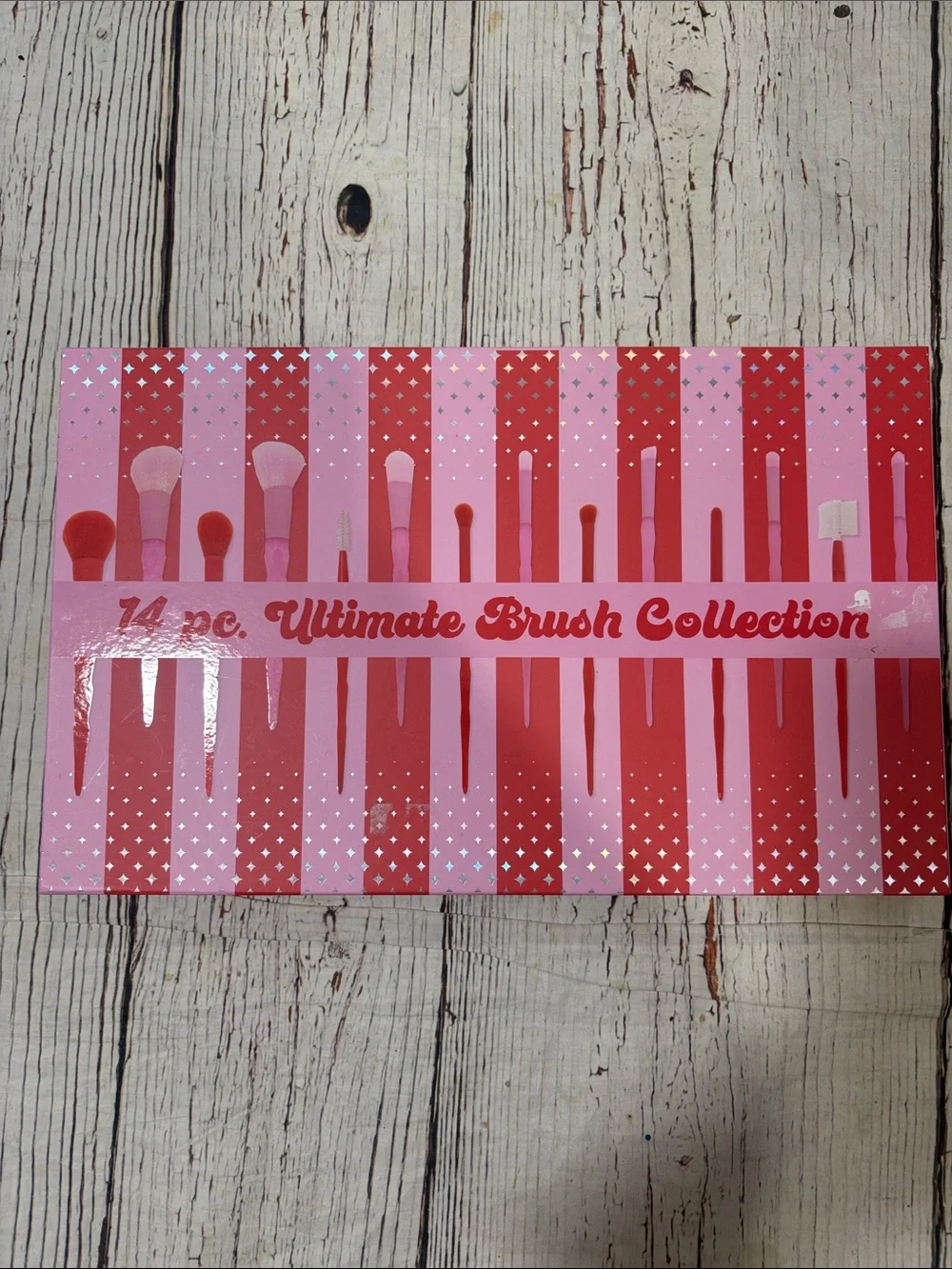 Ultimate Brush Collection Pink & Red Makeup Brush Set 14 Pcs NWT